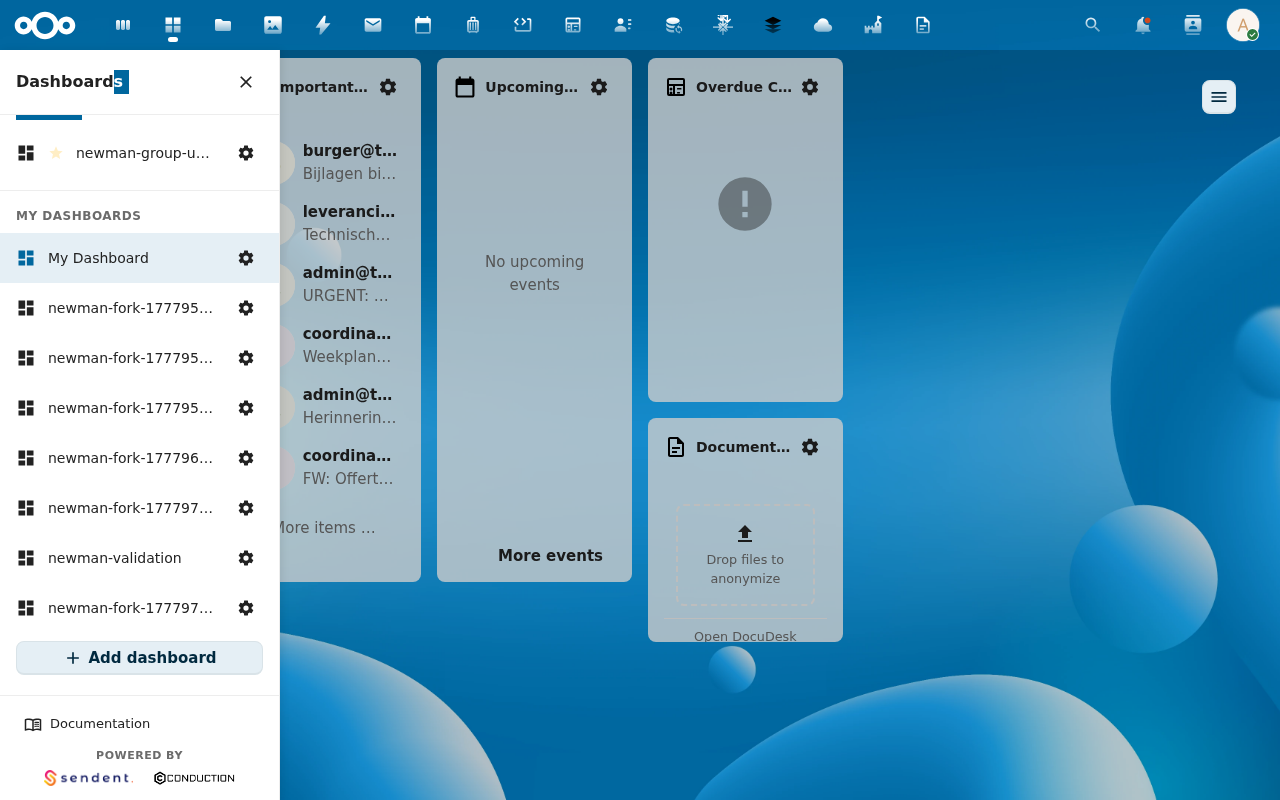 After drop — reflowed layout