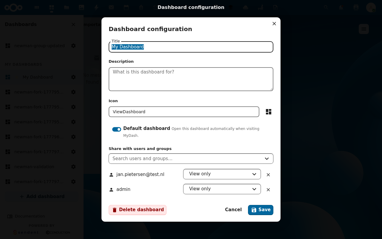 Delete confirmation